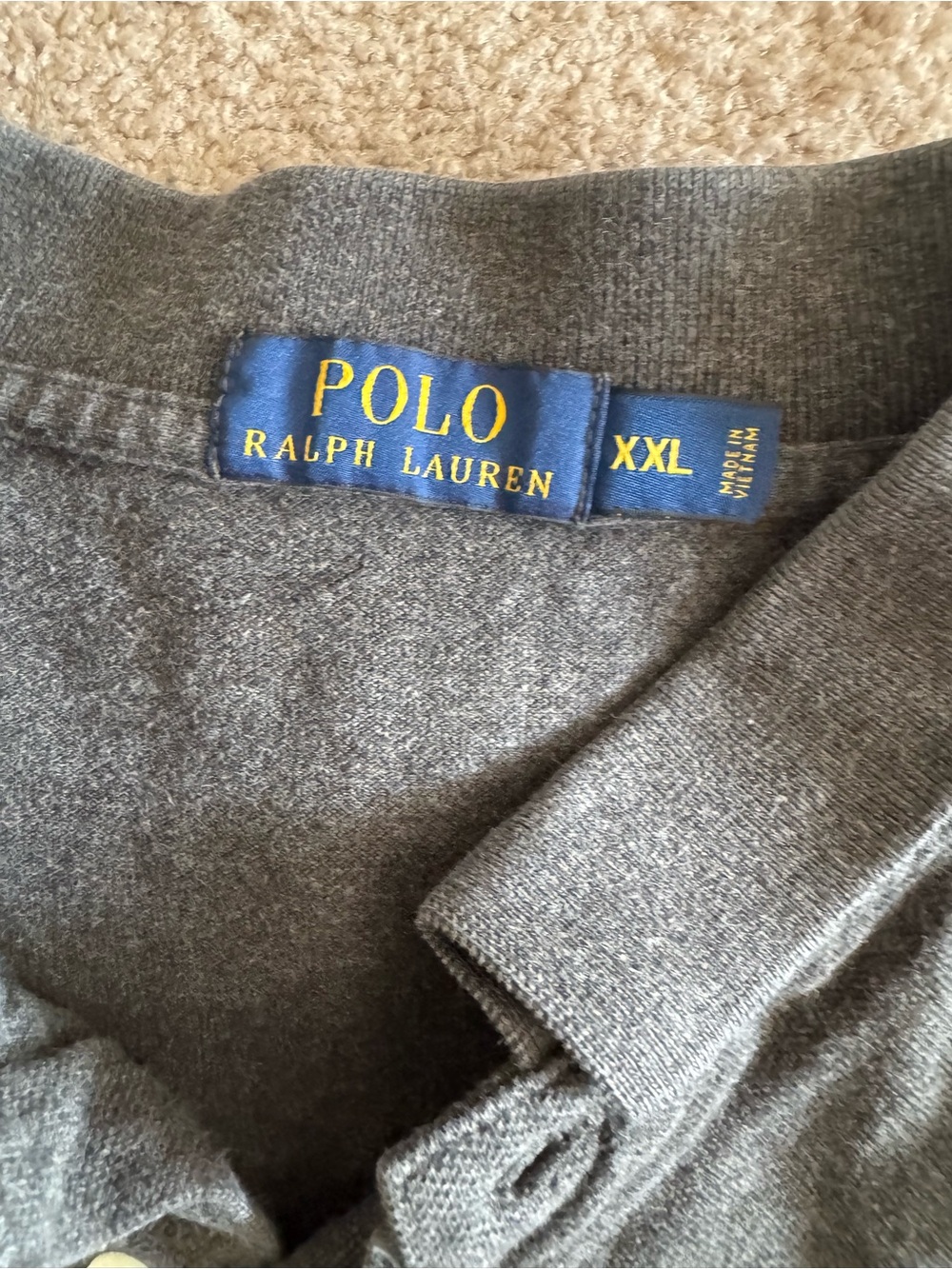 Set of 3 XXL Ralph Lauren Men's Polo Shirts - Charcoal , Light Gray, blue red wh - Picture 2 of 14